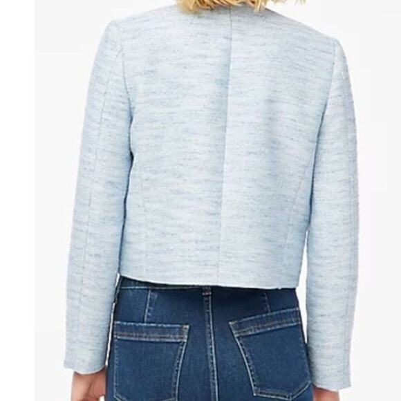 J. CREW sz 16 baby blue Tweed lady jacket new with tags $225 - Picture 2 of 9